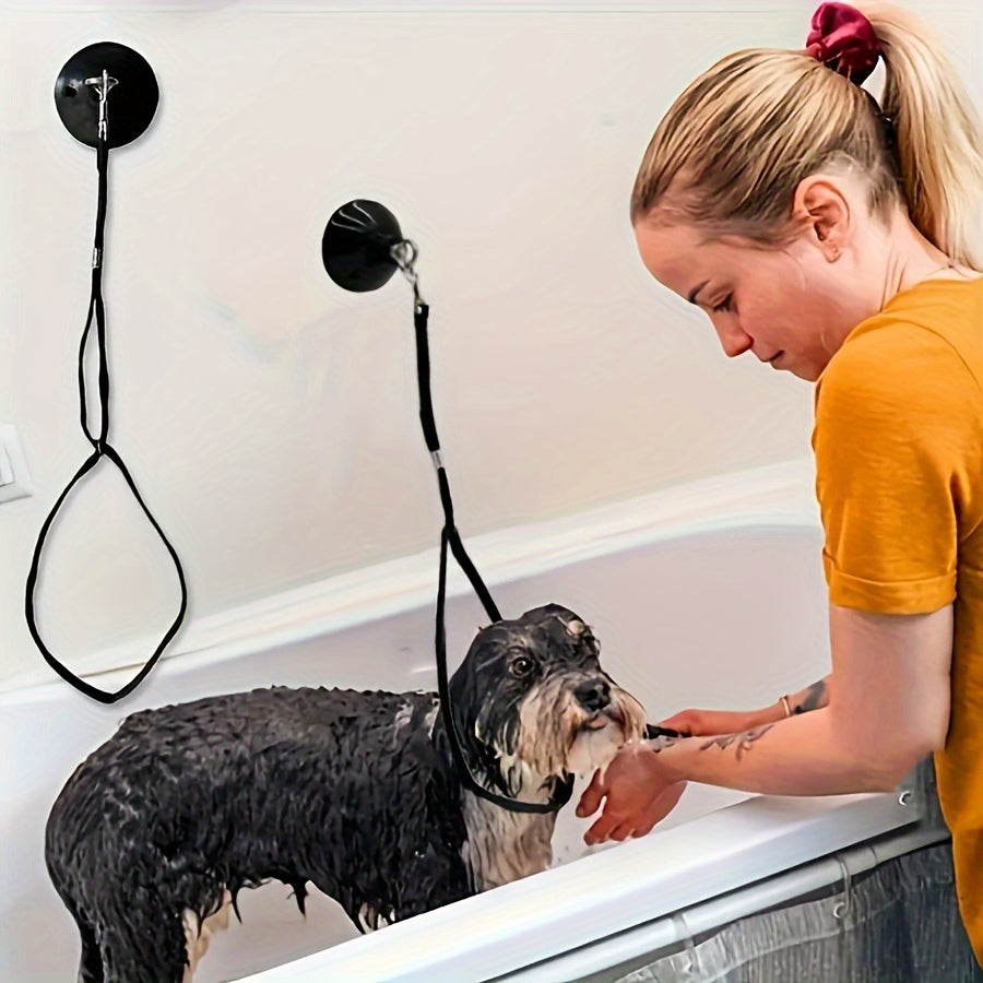 Adjustable Pet Dog Grooming Bathtub Restraint  1pc Dog Bathing Rope with Suction Cup  Safety Rope for Pet Shower Bathing Blue Black Pink