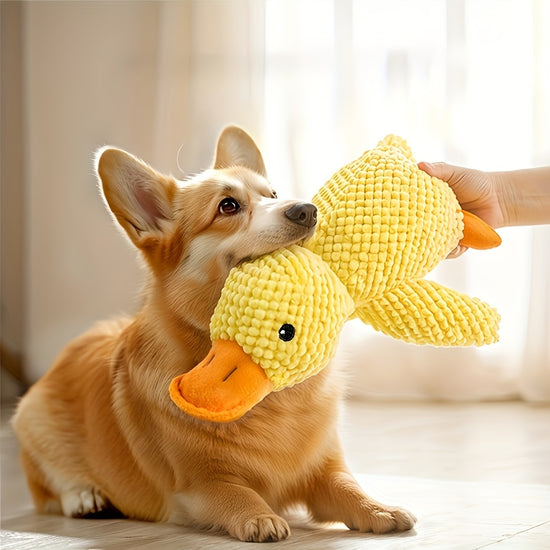 BiteResistant Gentle Care Plush Squeaky Duck Dog Toy  Soft Interactive Chew Toy for Medium to Small Breeds  Ideal for Play  Training Aggressive Chewers